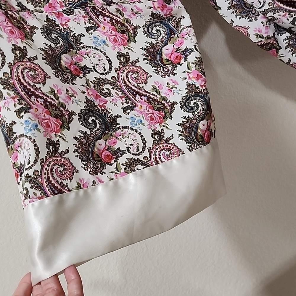 Vintage Victoria's Secret Gold Label Robe Floral Paisley Cottagecore Feminine - Picture 6 of 11